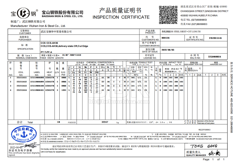 AH36 ship building steel plate